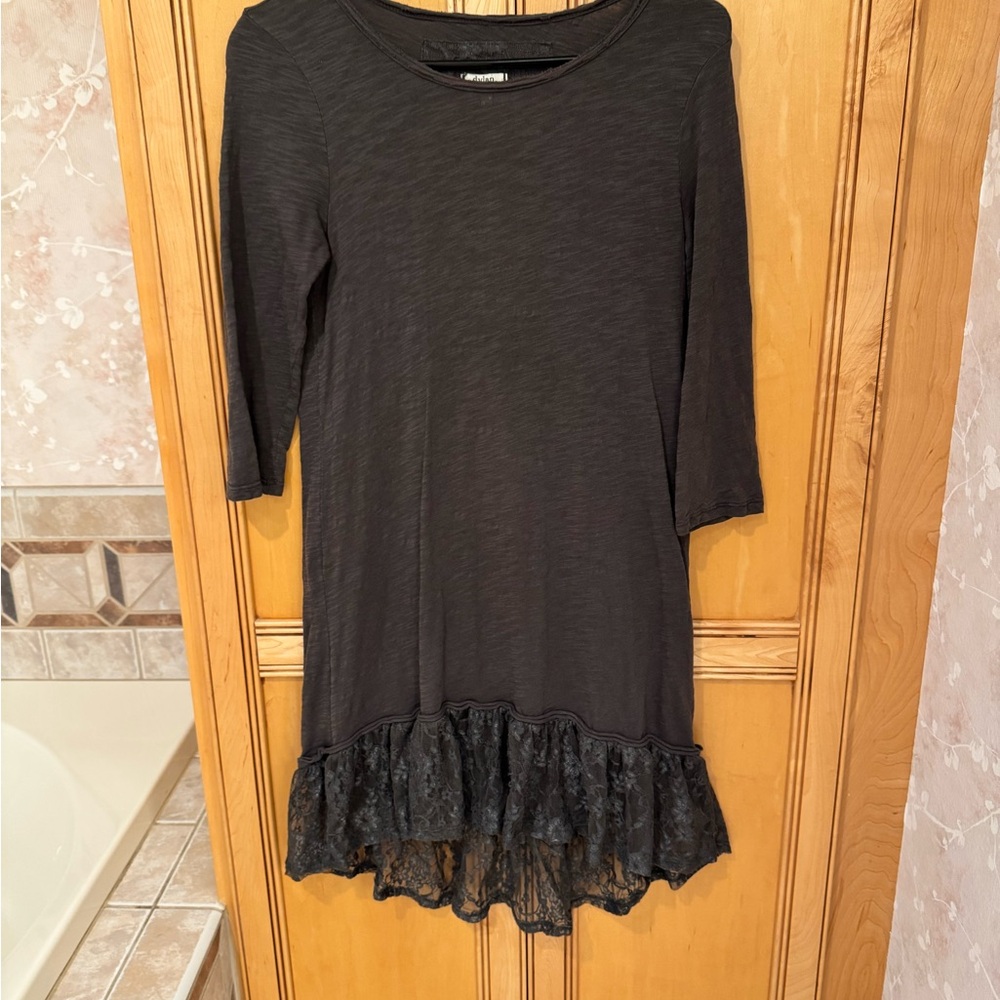 Dylan Olive Green Dress with Lace Accents